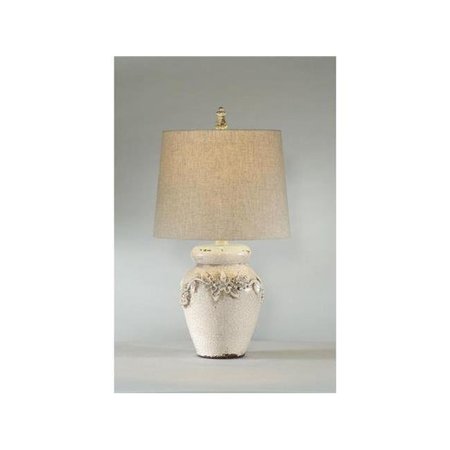 BASSETT MIROR CO INC Basset L2321TEC Eleanore Table Lamp - Crackled Ivory Ceramic L2321TEC